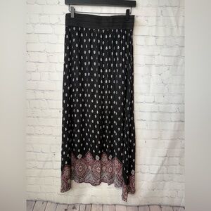 French Laundry size large black bohemian maxi skirt